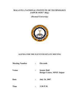 Agenda for 11th Senate Meeting