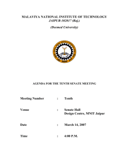 Agenda for 10th Senate Meeting