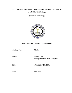 Agenda for 09th Senate Meeting
