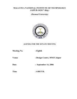 Agenda for 08th Senate Meeting