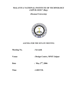 Agenda for 07th Senate Meeting