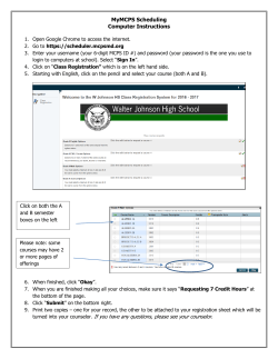 myMCPS Scheduler Instruction Sheet One Page