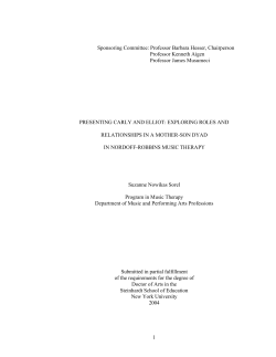 Presenting Carly and Elliot: Exploring roles and relationships in a mother-son dyad in Nordoff-Robbins music therapy
