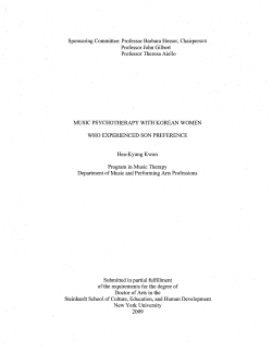 Music Psychotherapy with Korean Women who experienced Son Preference