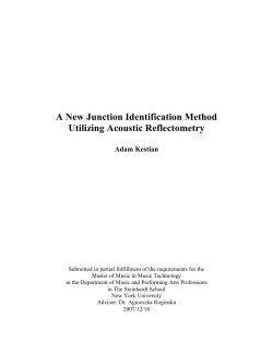 A New Junction Identification Method Utilizing Acoustic Reflectometry.