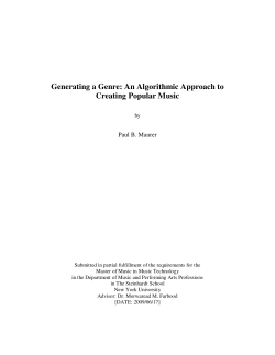 Generating a Genre: An Algorithmic Approach to Creating Popular Music