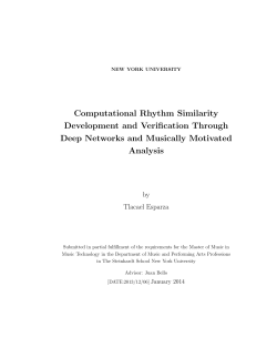 Computational Rhythm Similarity Development and Verification Through Deep Networks and Musically Motivated Analysis
