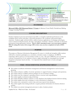 Bus. Info. Mgt. 2 Syllabus