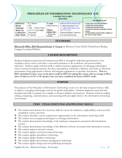 Principle of Info. Tech Syllabus