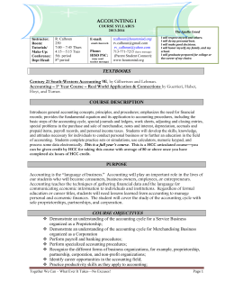 Accounting Syllabus