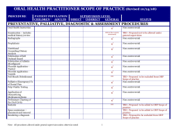 Oral Health Practitioner Scope of Practice Grid (PDF: 116KB/6 pages)