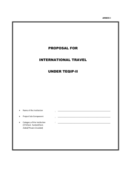 Proposal for International Travel