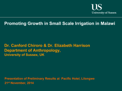 Promoting Growth in Small Scale Irrigation in Malawi [PDF 2.89MB]