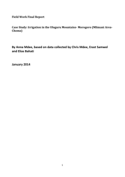 Irrigation in the Uluguru Mountains- Morogoro (Mlimani Area-Choma) [PDF 2.54MB]