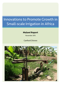 Innovations to Promote Growth in Small-scale Irrigation in Africa - Malawi report [PDF 3.70MB]