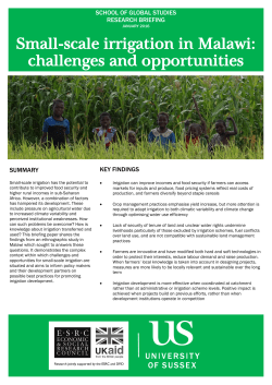 Small-scale irrigation in Malawi: challenges and opportunities [PDF 3.72MB]