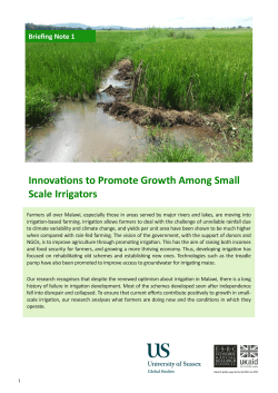 Briefing note 1: Innovations to Promote Growth Among Small Scale Irrigators [PDF 1.67MB]