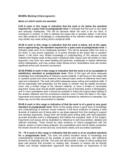 MA/MSc Marking Criteria [PDF 116.62KB]
