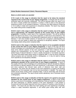 Global Studies Assessment Criteria: Placement Reports [PDF 117.74KB]