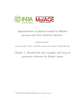 Approximation diffusion des mod&egrave;les &eacute;pid&eacute;miologiques et leur inf&eacute;rence statistique Chapitre1