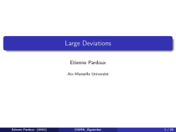 Cours 8 Grandes D&eacute;viations.