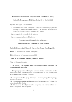 Programme scientifique