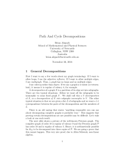 Path and Cycle decompositions