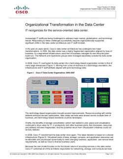 Organizational Transformation in the Data Center