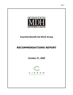 Draft - Essential Benefit Set Final Report - October 27, 2009 (PDF: 415KB/65 pages)