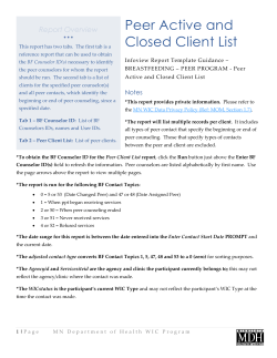 Peer Active and Closed Client List (PDF)