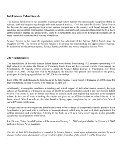 Intel Science Talent Search Semifinalists