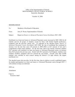 Honors/Advanced Placement Enrollment