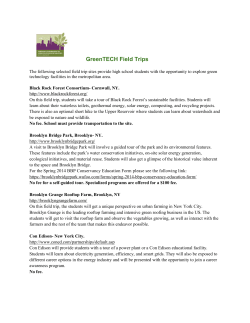 GreenTECH Field Trips List