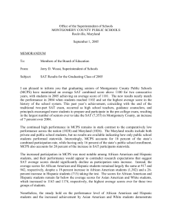 Class of 2005 SAT Results