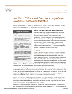How Cisco IT Plans and Executes a Large-Scale Data Center Application Migration