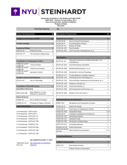 Nutrition and Food Studies: Nutrition and Dietetics (HONF-RDS)