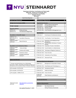Nutrition and Food Studies: Food Studies (HONF-FDS)