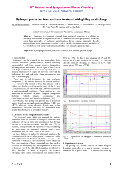 Hydrogen production from methanol treatment with gliding arc discharge