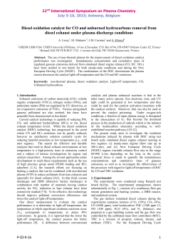 Diesel oxidation catalyst for CO and unburned hydrocarbons removal from diesel exhaust under plasma discharge conditions