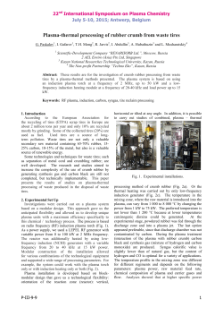 Plasma ?thermal processing of rubber crumb from waste tires