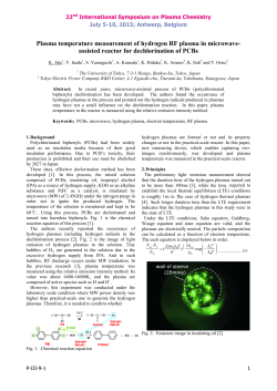 Plasma temperature measurement of hydrogen RF plasma in microwave-assisted reactor for dechlorination of PCBs