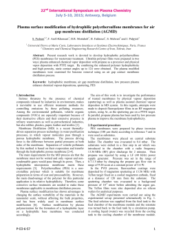 Plasma surface modification of hydrophilic polyethersulfone membranes for air gap membrane distillation (AGMD)