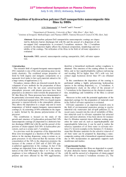 Deposition of hydrocarbon polymer/ZnO nanoparticles nanocomposite thin films by DBDs
