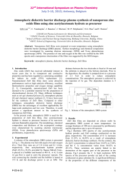 Atmospheric dielectric barrier discharge plasma synthesis of nanoporous zinc oxide films using zinc acetylacetonate hydrate as precursor