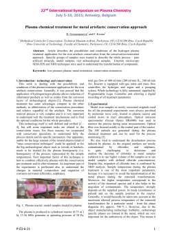 Plasma chemical treatment for metal artefacts: conservation approach