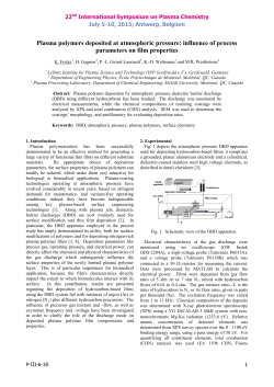 Plasma polymers deposited at atmospheric pressure: influence of process parameters on film properties