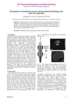 Development of atmospheric pressure plasma polymerized nitrogen-rich (PPC:H:N) thin films