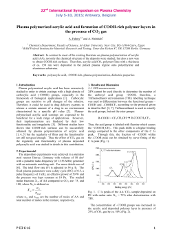Plasma polymerized acrylic acid and formation of COOH-rich polymer layers in presence of CO2 gas