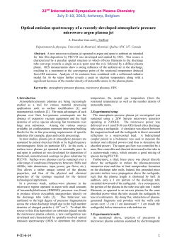 Optical emission spectroscopy of a recently-developed atmospheric pressure microwave argon plasma jet