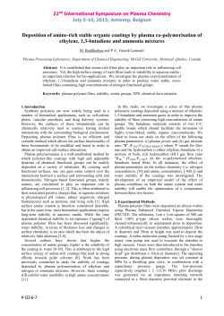 Deposition of amine-rich stable organic coatings by plasma co-polymerisation of ethylene, 1,3-butadiene and ammonia mixtures